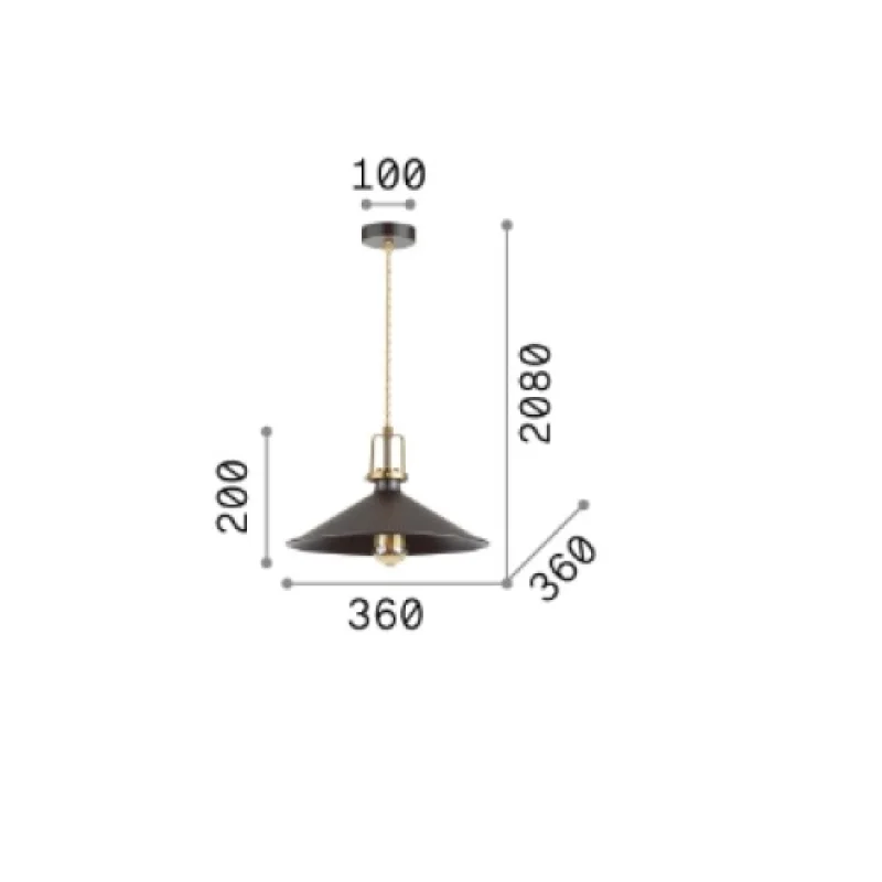 Eris-4 SP1 BLACK 249087 – Ideal Lux пендел в черен, 1X60W, IP20