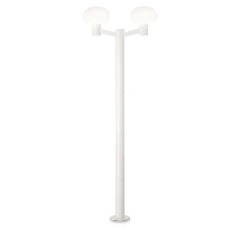 Bollard Lights +145068 CLIO PT2 WHITE 249506 – Ideal Lux garden bollard in white matt, 2x42W, IP44