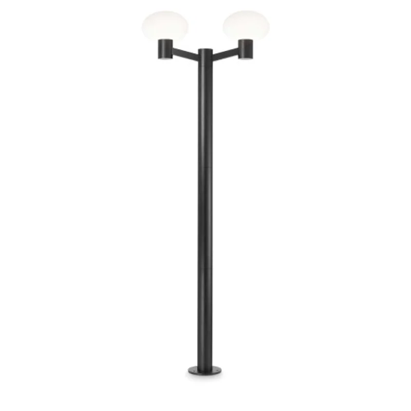 Bollard Lights +145068 CLIO PT2 BLACK 249520 – Ideal Lux garden bollard in black matt, 2x42W, IP44