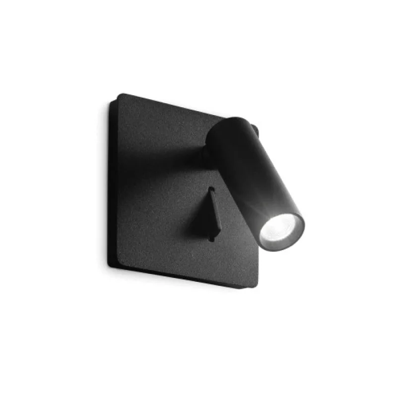 Wall Lights Lite AP NERO 250113 – Ideal Lux LED wall light for recessed mounting in black, 3W, 3000K, IP20