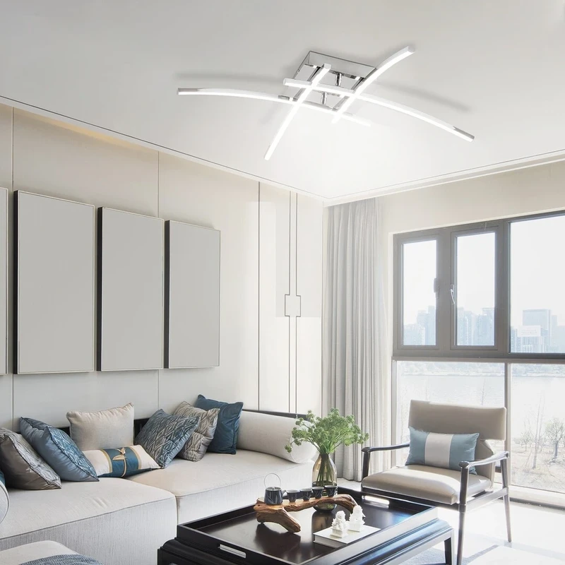 Alexis – LED ceiling light in chrome with plastic shades, Ø665mm, 24W, 4000K