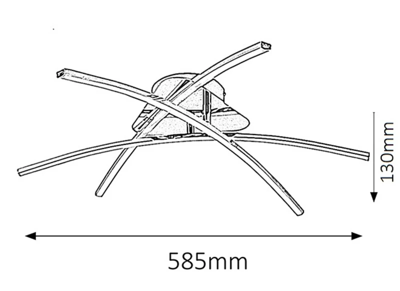 Alexis – LED ceiling light in chrome with plastic shades, Ø585mm, 21W, 4000K