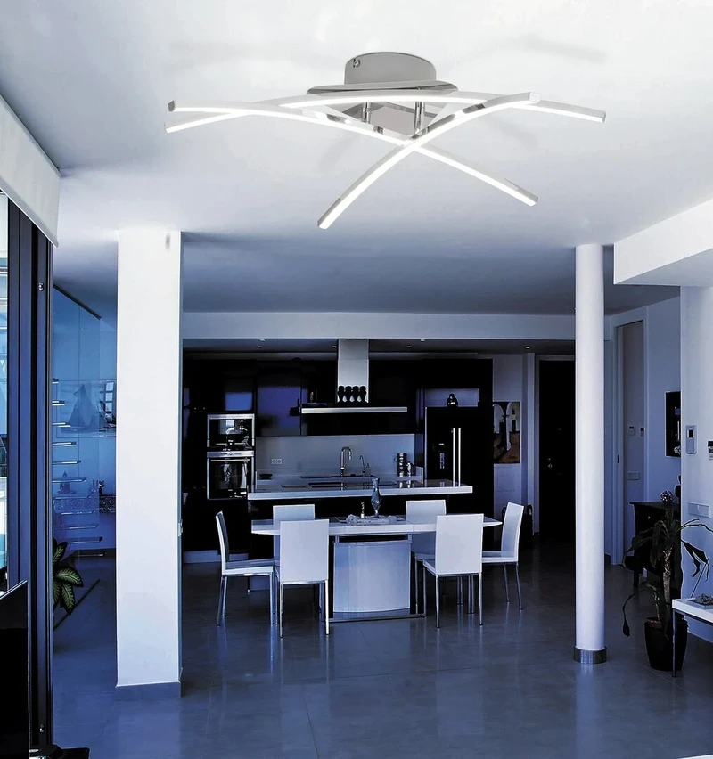 Alexis – LED ceiling light in chrome with plastic shades, Ø585mm, 21W, 4000K