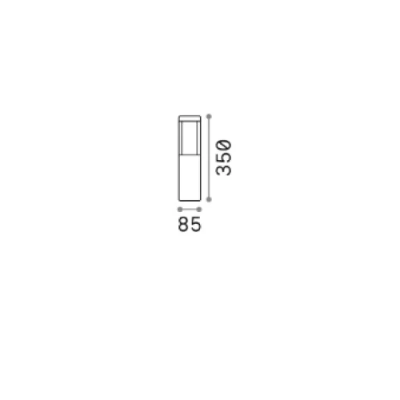 Tifone PT D35 250977 – Ideal Lux LED garden bollard in anthracite, 8,5W, 3000K, IP65