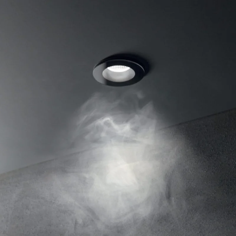 Room-65 FI ROUND 252032 – Ideal Lux LED луна за вграждане в черен, 7.5W, 3000K, IP65