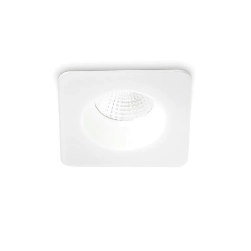 Recessed Downlights Room-65 FI SQUAR 252049 – Ideal Lux LED downlight for recessed mounting in white, 7.5W, 3000K, IP65