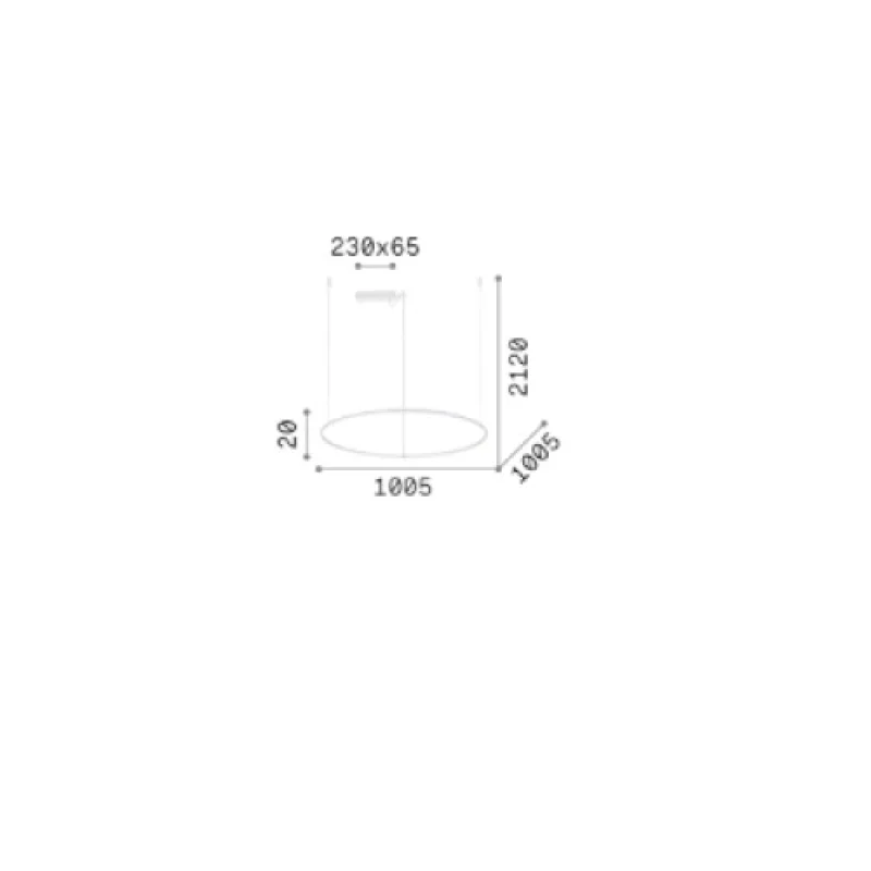 Hulahoop SP D100 258751 – Ideal Lux LED пендел в бял, 50W, 3000K, IP20
