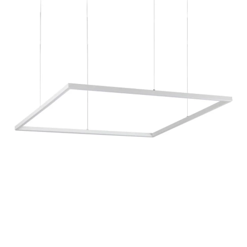 LED Pendants & Chandeliers Oracle SLIM SP D90 SQUARE W 259192 – Ideal Lux LED pendant in matt white, 51W, 3000K, IP20
