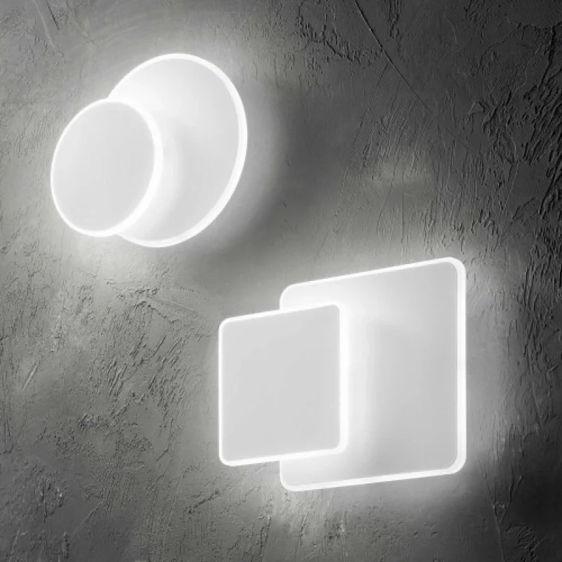 Pouche AP ROUND 259345 – Ideal Lux LED wall light in white, 14W, 3000K, IP20