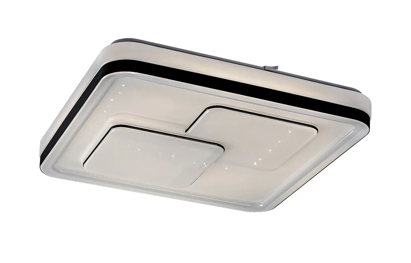 LED Ceiling Lights Hecate – LED ceiling light in black with white shade, 485×485mm, 40W, 4000K