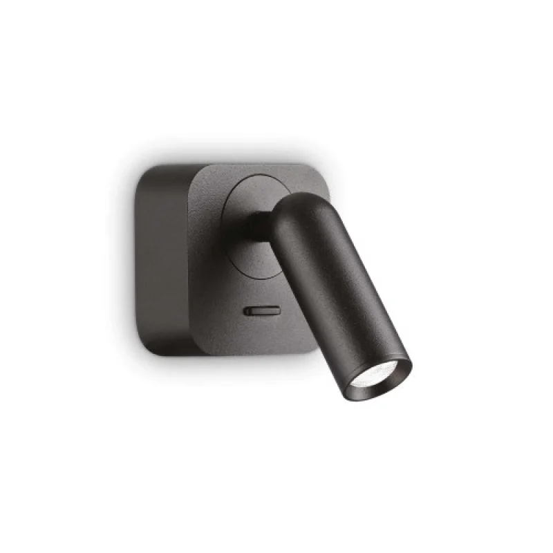 Стенно осветление (аплици) Bean SQUARE AP NERO 260655 – Ideal Lux LED аплик в черен, 3,5W, 3000K, IP20
