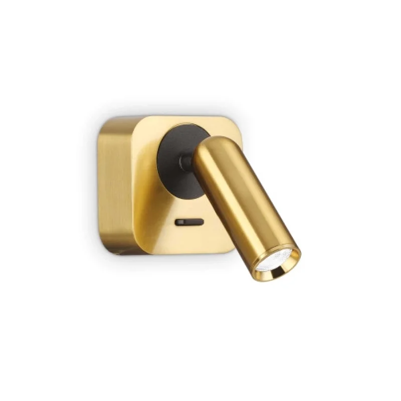 Wall Lights Bean SQUARE AP OTTONE 260662 – Ideal Lux LED wall light in brass, 3,5W, 3000K, IP20