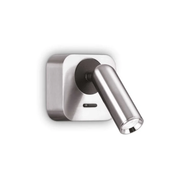 Wall Lights Bean SQUARE AP NICKEL 260679 – Ideal Lux LED wall light in nickel, 3,5W, 3000K, IP20