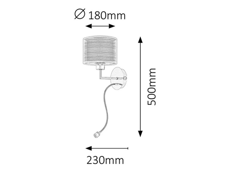Anastasia – LED аплик с лампа за четене в хром, 500мм, 1W, 4000K