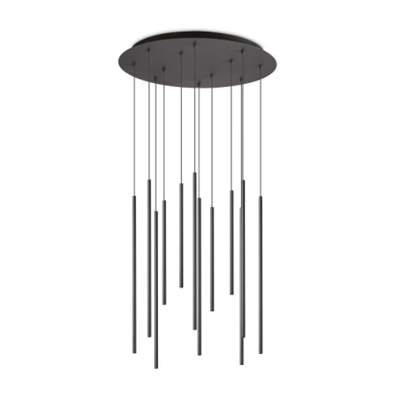 LED Pendants & Chandeliers Filo SP12 BLACK 263434 – Ideal Lux LED pendant in black, 23W, 3000K, IP20