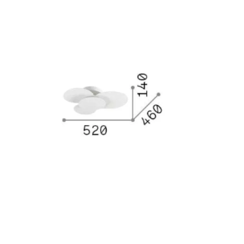 Cloud PL D55 263519 – Ideal Lux LED плафон в бял, 33W, 3000K, IP20