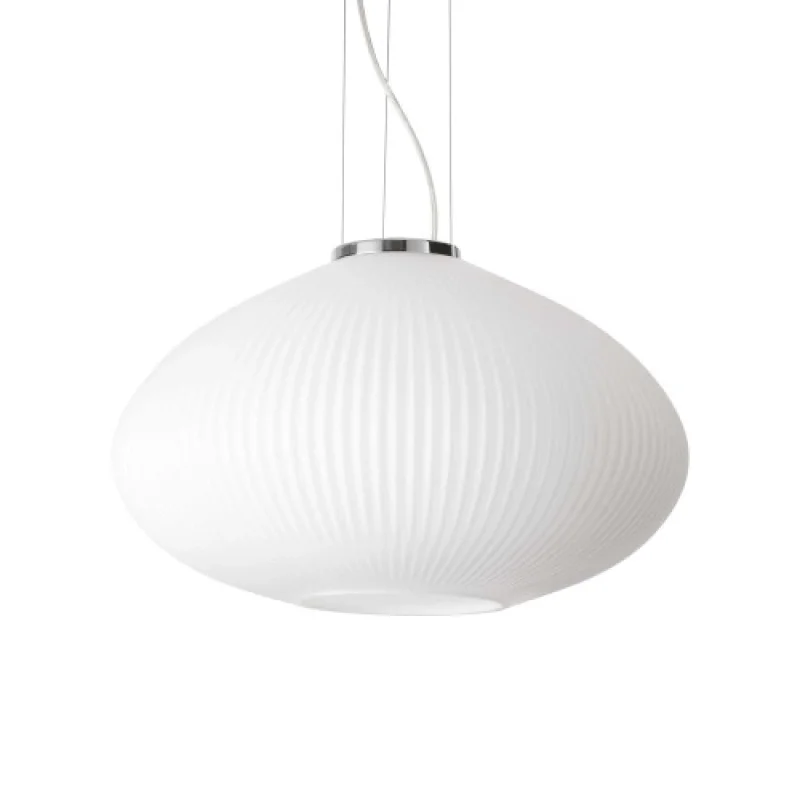 Pendant Lights Plisse' SP1 D45 CROMO 264523 – Ideal Lux pendant in chrome, 1X60W, IP20