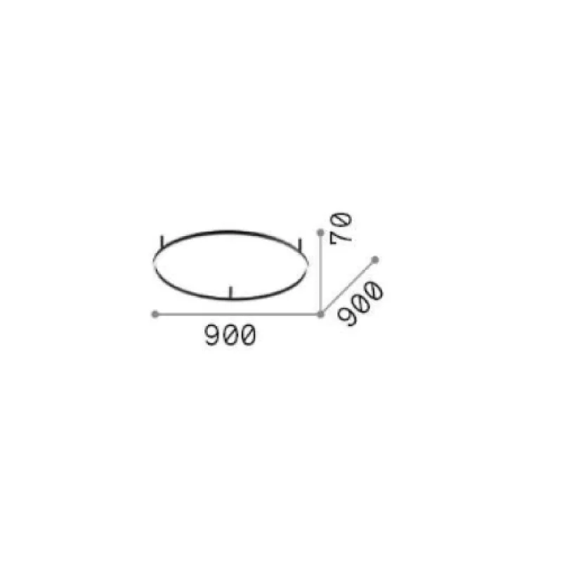 Oracle SLIM PL D090 ROUND B 266022 – Ideal Lux LED плафон в матово черен, 51W, 3000K, IP20