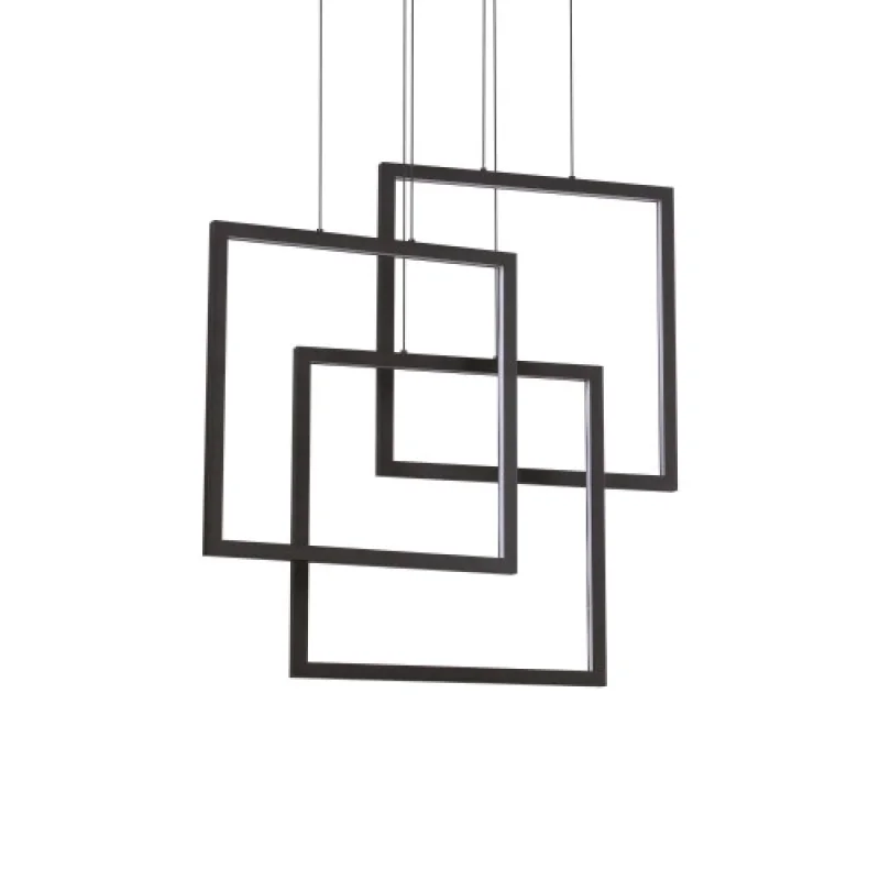 LED пендели и полилеи Frame SP QUADRATO BLACK 269375 – Ideal Lux LED пендел в черен, 80W, 3000K, IP20