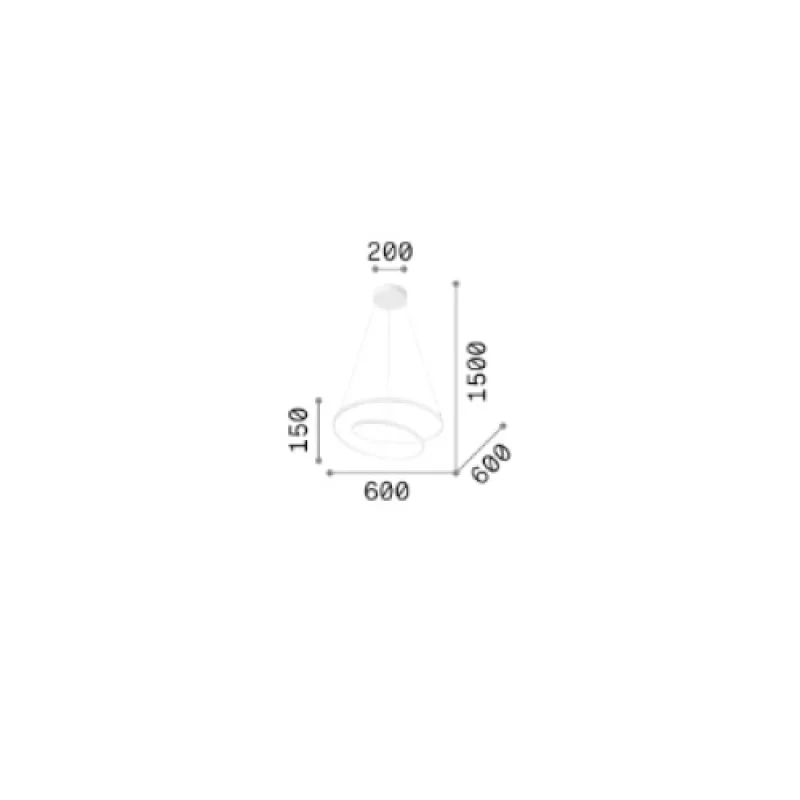Oz SP D60 BLACK 269436 – Ideal Lux LED пендел в черен, 47W, 3000K, IP20