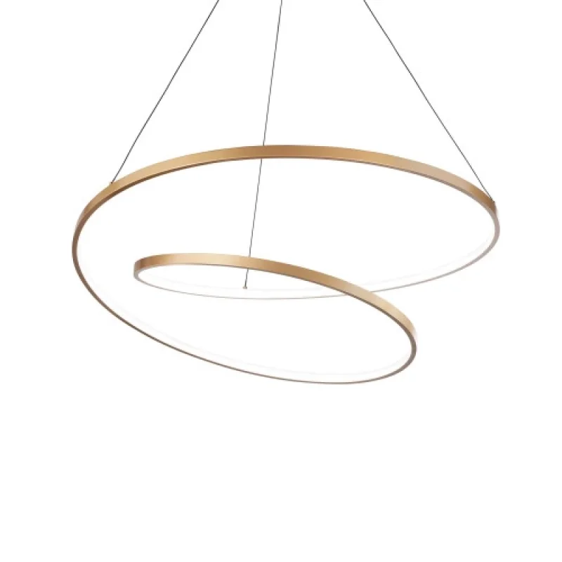 LED Pendants & Chandeliers Oz SP D80 BRASS 269467 – Ideal Lux LED pendant in brass, 59W, 3000K, IP20