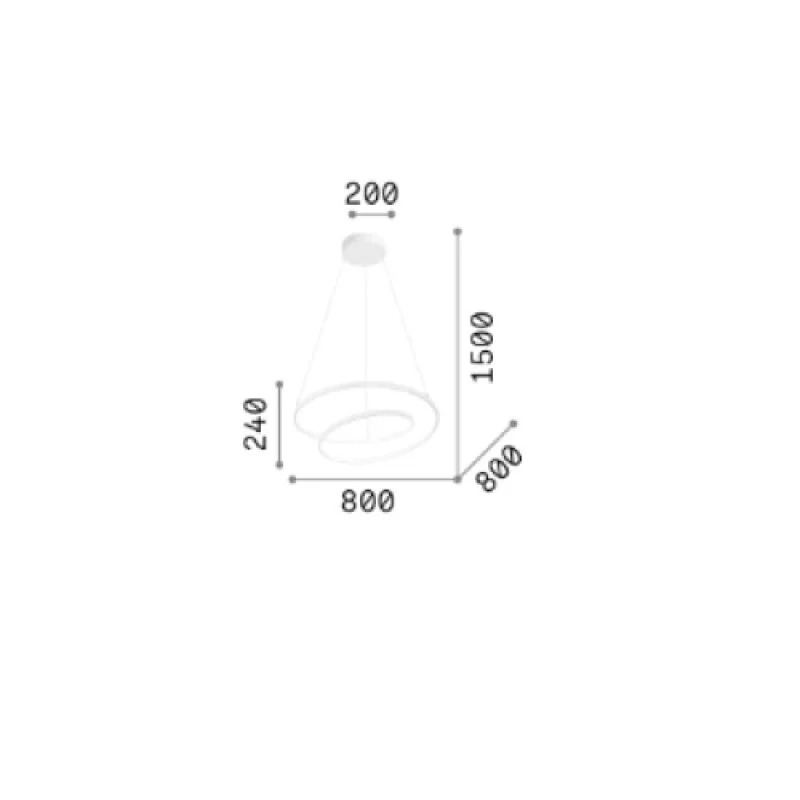 Oz SP D80 BRASS 269467 – Ideal Lux LED pendant in brass, 59W, 3000K, IP20
