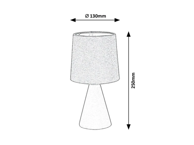 Nalani – night lamp in grey, ceramic and fabric, Ø130mm, 1×E14