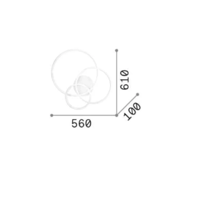 Frame PL CERCHIO BLACK 269825 – Ideal Lux LED плафон в черен, 40W, 3000K, IP20