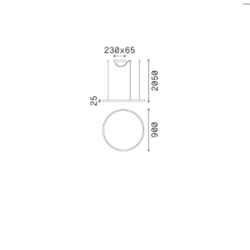 Oracle SLIM SP D90 ROUND WH 269870 – Ideal Lux LED пендел в матово бял, 51W, 4000K, IP20