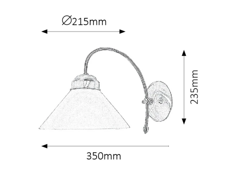 Marian – classic wall light lamp in bronze with white glass, Ø215mm, 1×E27