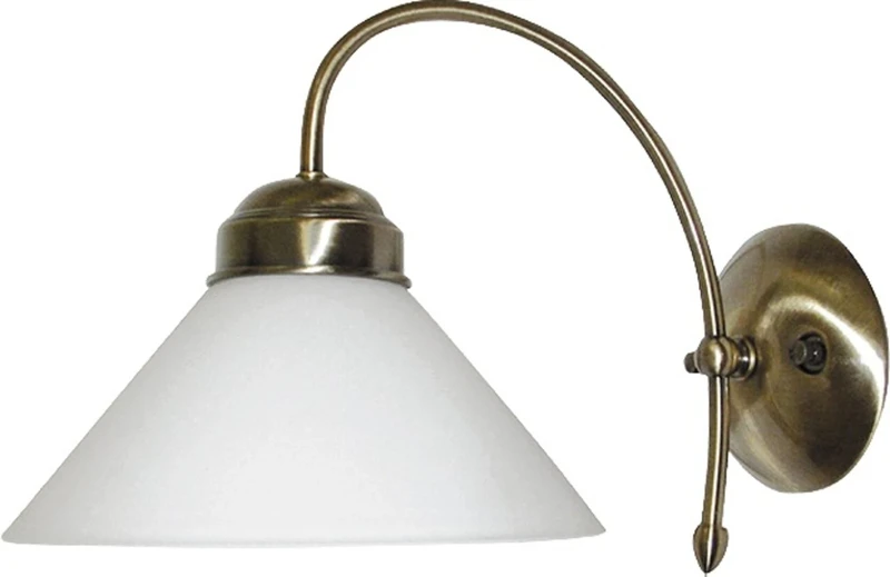 Wall Lights Marian – classic wall light lamp in bronze with white glass, Ø215mm, 1×E27