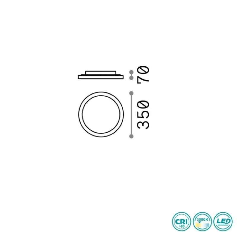 Fly PL D35 3000K 270272 – Ideal Lux LED ceiling light in white, IP40