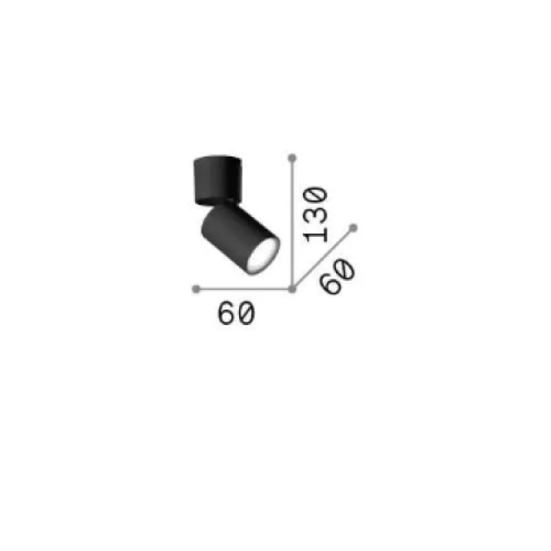 Toby PL1 NERO 271545 – Ideal Lux spotlight in black, 1X35W, IP20