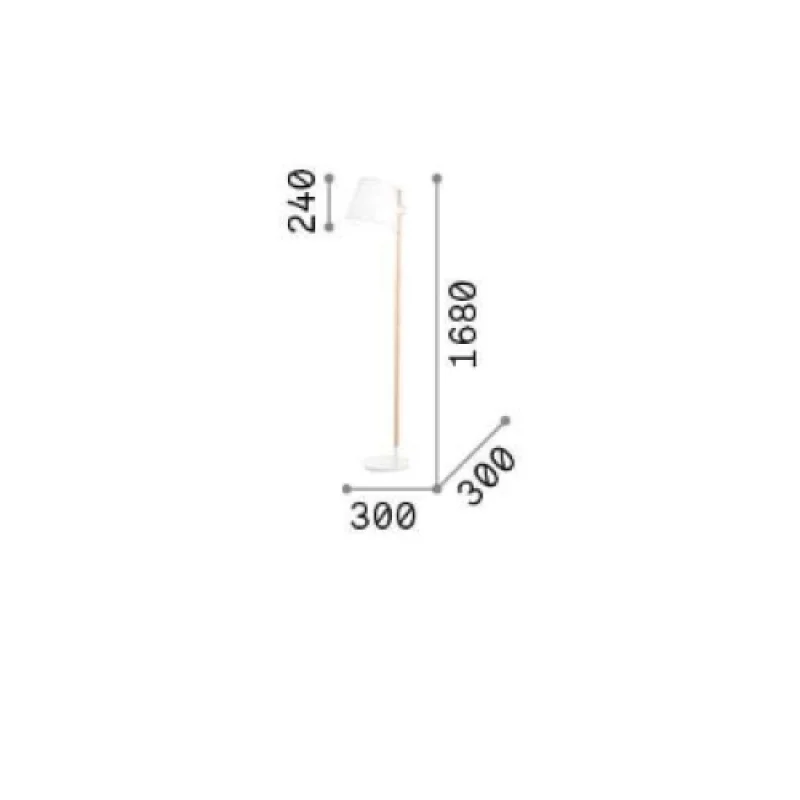 Axel PT1 BIANCO 272245 – Ideal Lux лампион в бял, 1X60W, IP20