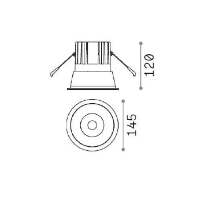 Game ROUND 20W 3 273167 – Ideal Lux LED луна за вграждане в черен, 20W, 3000K, IP20