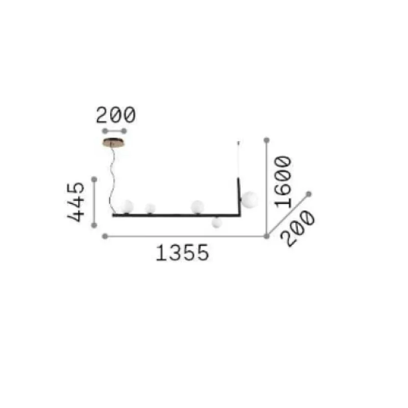 Birds SP5 273648 – Ideal Lux pendant in black, 5X15W, IP20