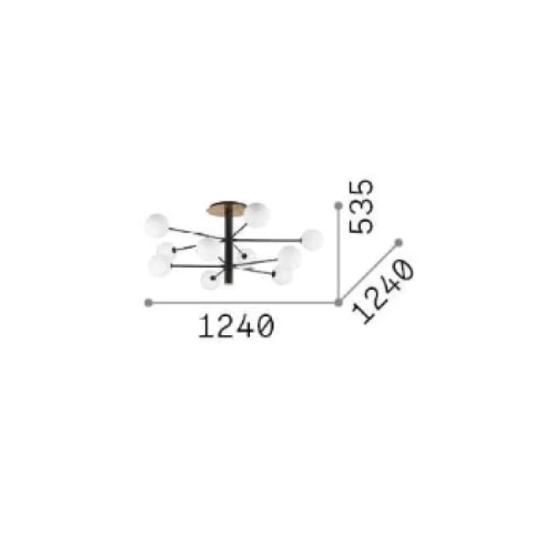 Cosmopolitan PL10 NERO OTTONE 273693 – Ideal Lux chandelier in black, 10X15W, IP20