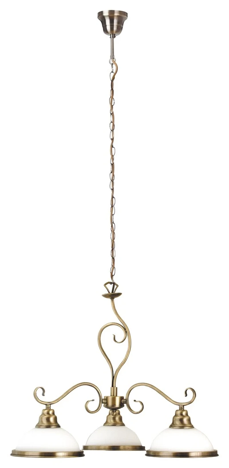 Chandeliers Elisett – classic chandelier in bronze with glass shades, Ø640mm, 3×E27