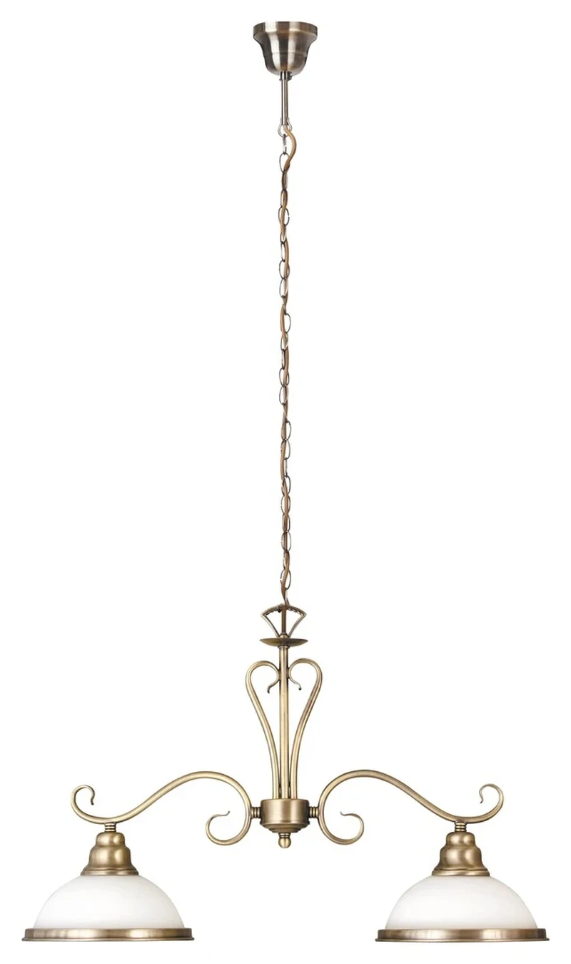 Chandeliers Elisett – classic chandelier in bronze with glass shades, Ø620mm, 2×E27