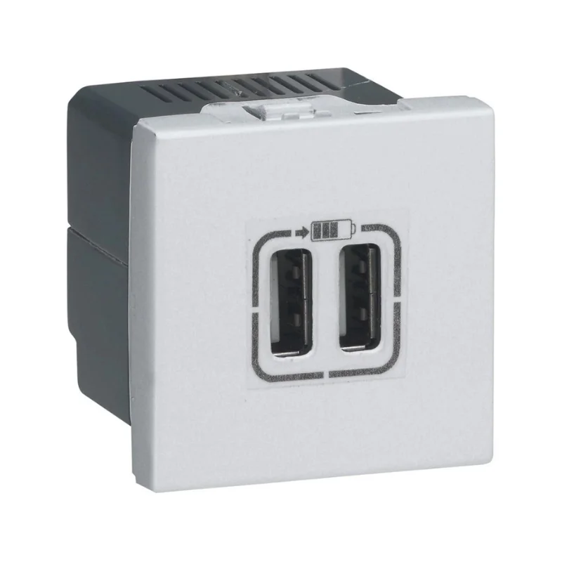 Legrand Розетка 2x USB тип A+A 12W 2.4A 2М Бял - Legrand Mosaic 278594L