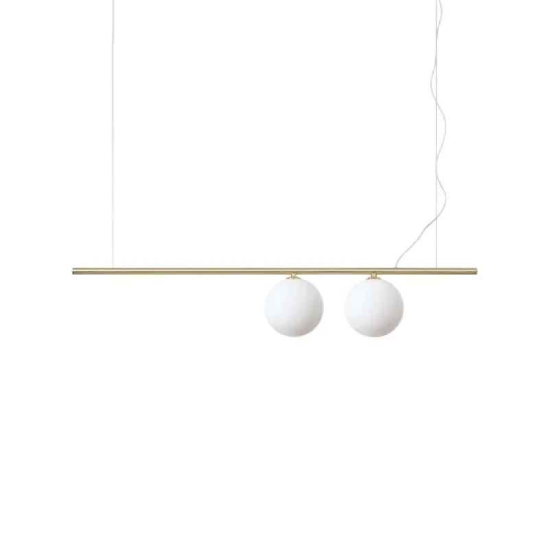Pendant Lights Perline SP2 BRASS 282107 – Ideal Lux pendant in satin brass, 2X40W, IP:20