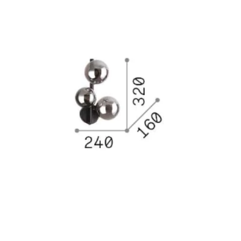 Perlage AP3 BRASS 283784 – Ideal Lux wall light in satin brass, 3X15W, IP20
