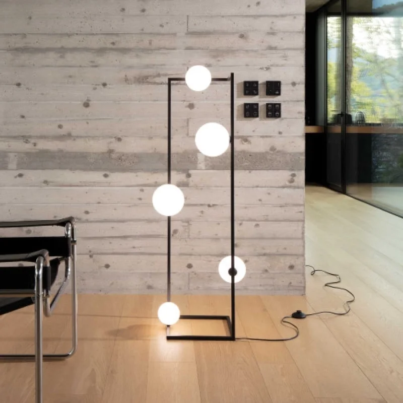 Floor Lamps Angolo PT5 BLACK 284309 – Ideal Lux floor lamp in black, 5X28W, IP:20