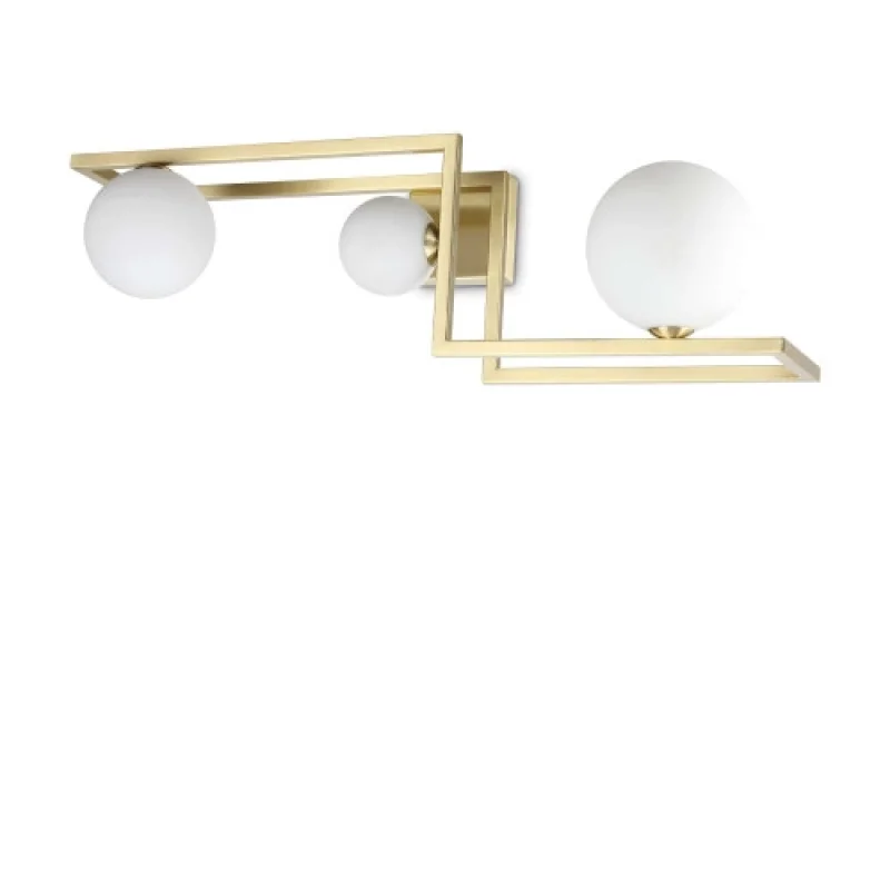 Плафони Angolo PL3 BRASS 284330 – Ideal Lux плафон в месинг, 3X28W, IP:20