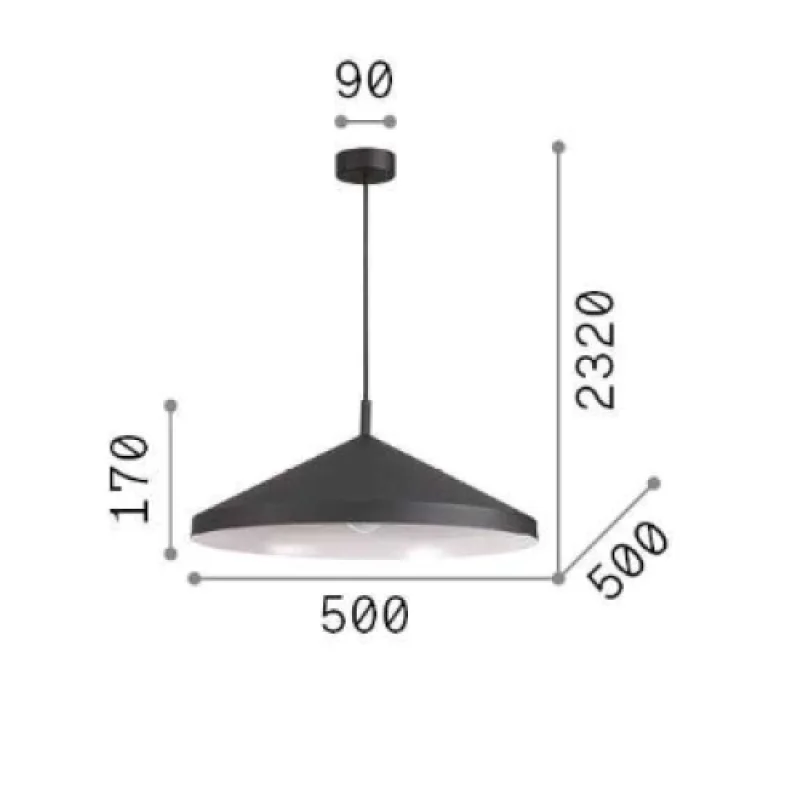 Yurta SP1 D50 WHITE 285160 – Ideal Lux пендел в бял, 1X60W, IP20