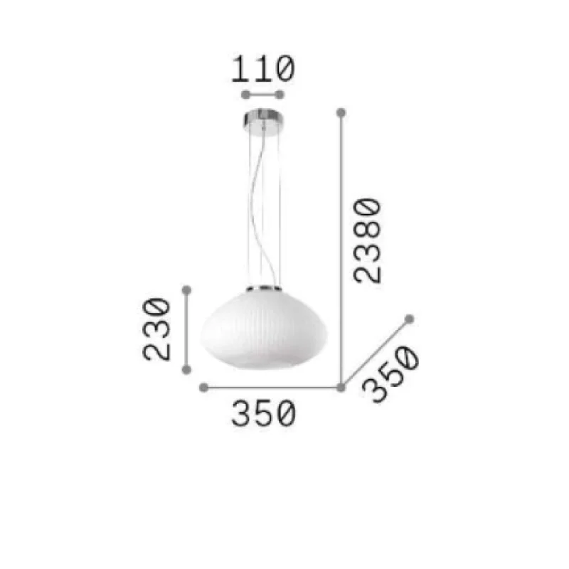 Plisse' SP1 D35 CROMO 285184 – Ideal Lux pendant in chrome, 1X60W, IP20