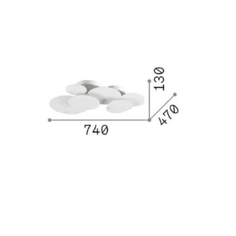 Cloud PL D70 285207 – Ideal Lux LED плафон в бял, 46W, 3000K, IP20