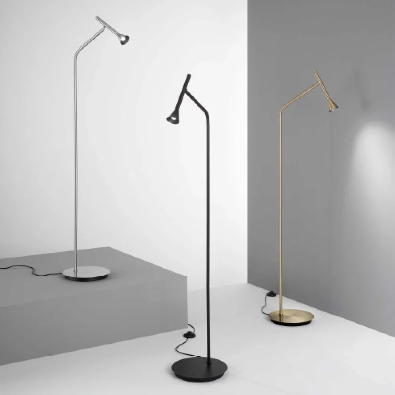 Floor Lamps Diesis PT SATIN BRASS 285344 – Ideal Lux LED floor lamp in satin brass, 7W, 3000K, IP20