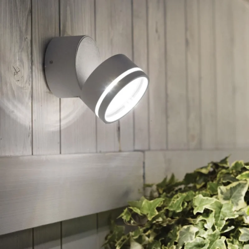 Външно стенно осветление Omega AP ROUND ANTRA 285450 – Ideal Lux LED фасаден аплик в антрацит, IP54