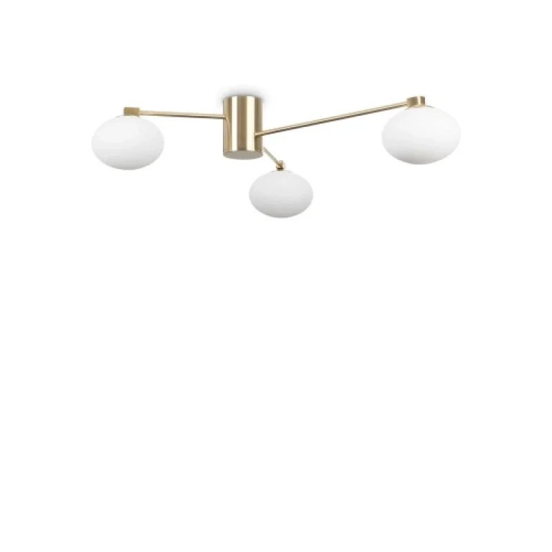 Плафони Hermes PL3 288260 – Ideal Lux плафон в сатен месинг, 3X28W, IP:20
